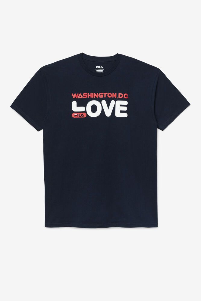 Fila Washington D.C. Love Navy T-Shirt Mens - NZ 07524-NVZU